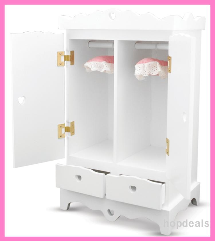 New WOODEN DOLL ARMOIRE Fits American Girl Furniture ++